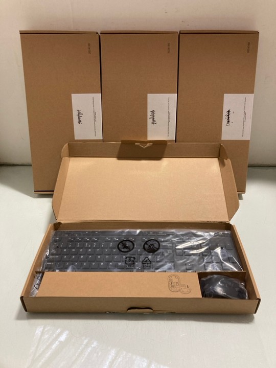 Lot 1258  
            Marchington SR15 - Parcel Delivery Only 

                
4 X FULL SIZED WIRELESS KEYBOARD & MOUSE COMBO: LOCATION - BR15