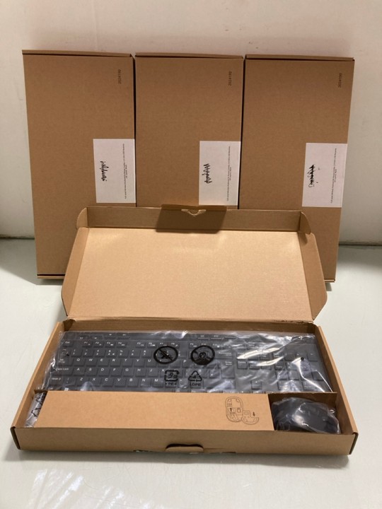 Lot 1259  
            Marchington SR15 - Parcel Delivery Only 

                
4 X FULL SIZED WIRELESS KEYBOARD & MOUSE COMBO: LOCATION - BR15