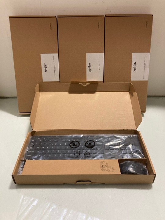 Lot 1269  
            Marchington SR15 - Parcel Delivery Only 

                
4 X FULL SIZED WIRELESS KEYBOARD & MOUSE COMBO: LOCATION - BR15