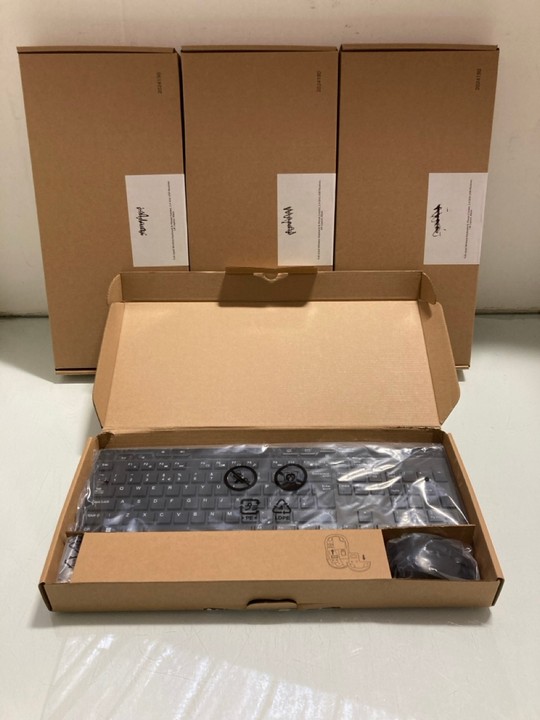 Lot 1270  
            Marchington SR15 - Parcel Delivery Only 

                
4 X FULL SIZED WIRELESS KEYBOARD & MOUSE COMBO: LOCATION - BR15
