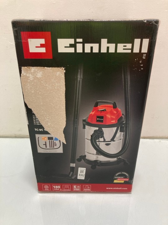 Lot 1312  
            Marchington SR15 - Parcel Delivery Only 

                
EINHELL WET & DRY VACUUM CLEANER MODEL: TC-VC 1820 S: LOCATION - BR18