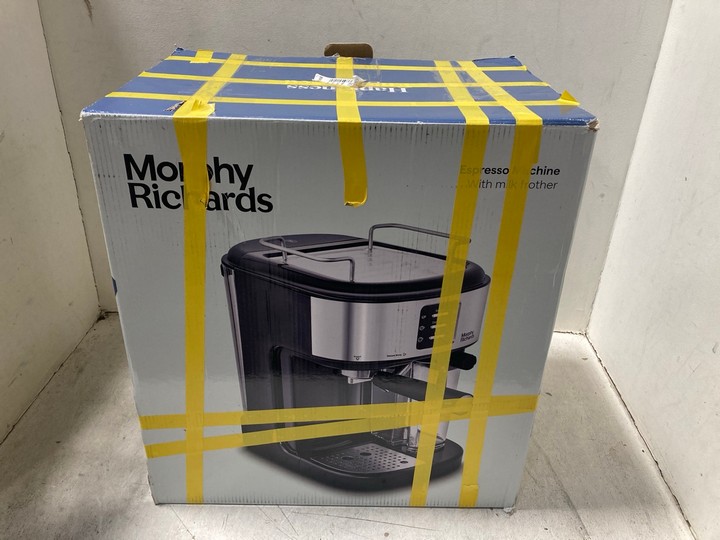 Lot 1320  
            Marchington SR15 - Parcel Delivery Only 

                
MORPHY RICHARDS ESPRESSO MACHINE WITH MILK FROTHER - ORIGINAL RRP £160: LOCATION ...