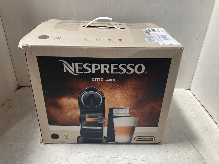 Lot 1324  
            Marchington SR15 - Parcel Delivery Only 

                
DELONGHI NESPRESSO CITIZ & MILK - ORIGINAL RRP £225: LOCATION - AR1