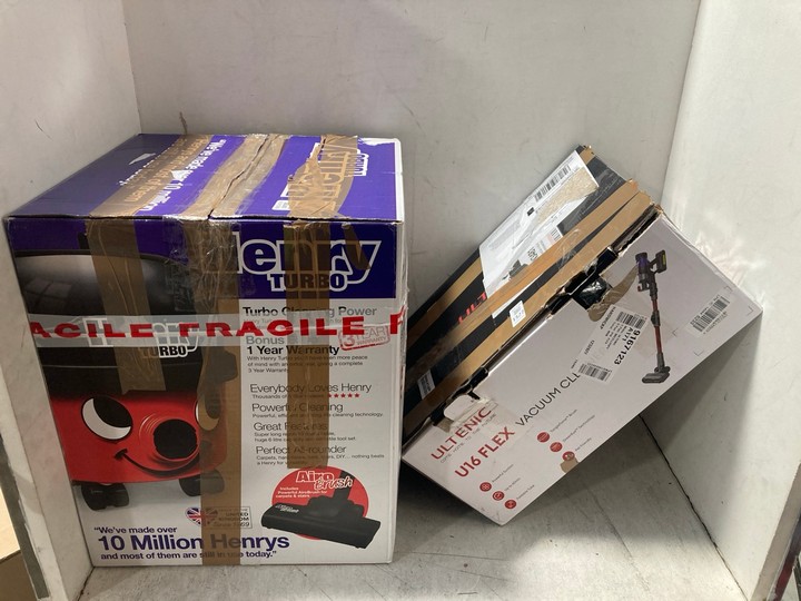 Lot 1327  
            Marchington SR15 - Parcel Delivery Only 

                
ULTENIC U16 FLEX VACUUM CLEANER TO INCLUDE HENRY TURBO VACUUM CLEANER: LOCATION -...