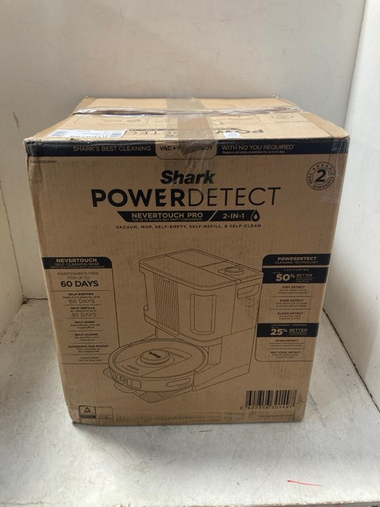 Lot 1334  
            Marchington SR15 - Parcel Delivery Only 

                
SHARK POWER DETECT NEVER TOUCH PRO 2-IN-1 ROBOT VACUUM AND MOP - ORIGINAL RRP £54...