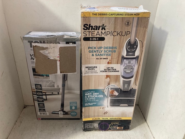 Lot 1343  
            Marchington SR15 - Parcel Delivery Only 

                
TOWER VL60 NIMBLE VAC CORDLESS 3 IN 1 VACUUM CLEANER TO INCLUDE SHARK STEAM PICKU...