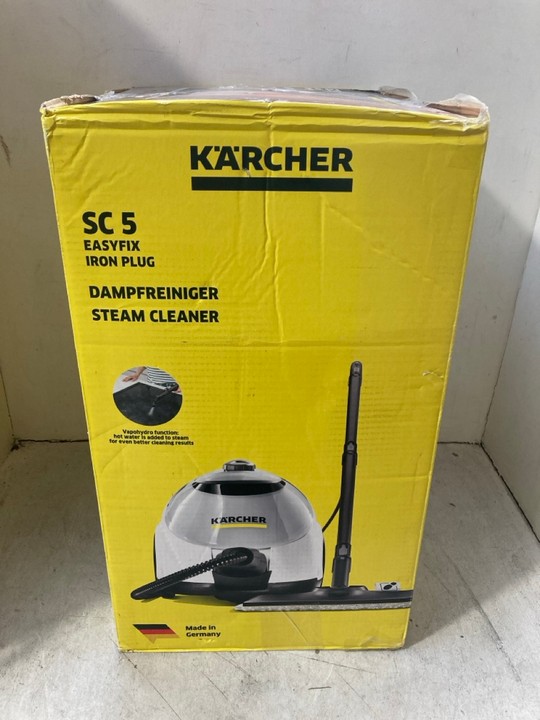 Lot 1345  
            Marchington SR15 - Parcel Delivery Only 

                
KARCHER SC5 EASYFIX STEAM CLEANER - ORIGINAL RRP £349: LOCATION - AR2