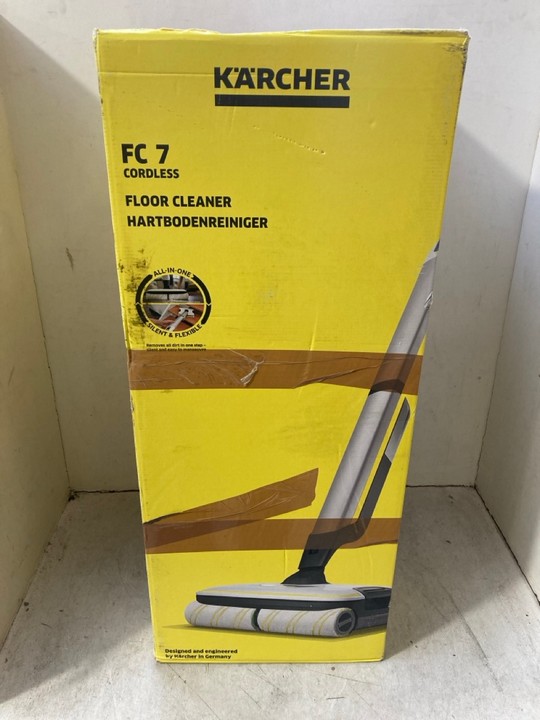 Lot 1346  
            Marchington SR15 - Parcel Delivery Only 

                
KARCHER FC7 CORDLESS FLOOR CLEANER - ORIGINAL RRP £359: LOCATION - AR2