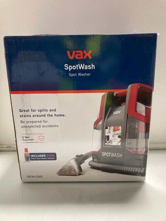 Lot 1355  
            Marchington SR15 - Parcel Delivery Only 

                
VAX SPOTWASH SPOT WASHER - MODEL: CDCW-CSXS: LOCATION - AR3