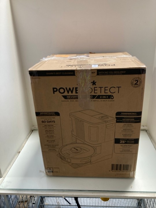 Lot 1367  
            Marchington SR15 - Parcel Delivery Only 

                
SHARK POWER DETECT NEVER TOUCH PRO 2-IN-1 ROBOT VACUUM AND MOP - ORIGINAL RRP £54...