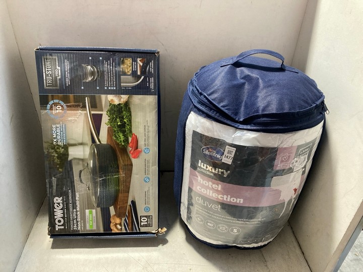 Lot 1477  
            Marchington SR15 - Parcel Delivery Only 

                
QTY OF ASSORTED ITEMS TO INCLUDE SILENTNIGHT HOTEL COLLECTION SUPER KING DUVET 10...