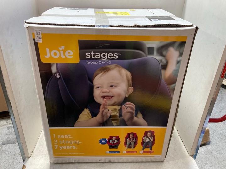 Lot 1480  
            Marchington SR15 - Parcel Delivery Only 

                
JOIE STAGES GROUP 0+/1/2 CHILD CAR SEAT IN COAL ORIGINAL RRP: £100: LOCATION - AR10