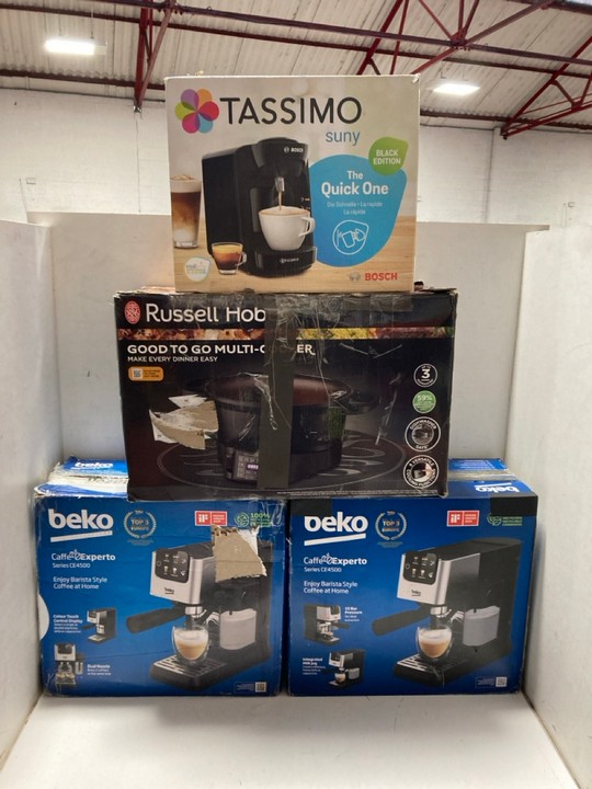 Lot 1508  
            Marchington SR15 - Parcel Delivery Only 

                
4 X ASSORTED APPLIANCES TO INCLUDE TASSIMO SUNY COFFEE MACHINE BLACK EDITION: LOC...