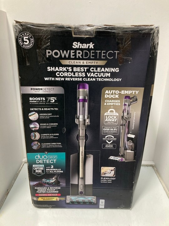 Lot 1565  
            Marchington SR15 - Parcel Delivery Only 

                
SHARK IP3251UK POWER DETECT CLEAN & EMPTY CORDLESS VACUUM CLEANER - ORIGINAL RRP ...