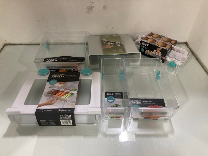 Lot 1585  
            Marchington SR15 - Parcel Delivery Only 

                
QTY OF ASSORTED JOSEPH JOSEPH FRIDGE STORAGE ITEMS TO INCLUDE EGG STORAGE CADDY: ...