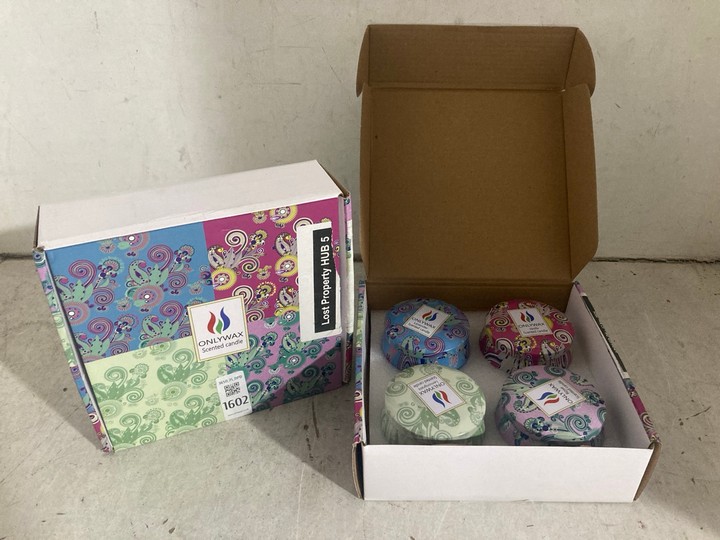Lot 1602  
            Marchington SR15 - Parcel Delivery Only 

                
2 X SETS OF 4 ONLY WAX SCENTED CANDLES: LOCATION - A5T