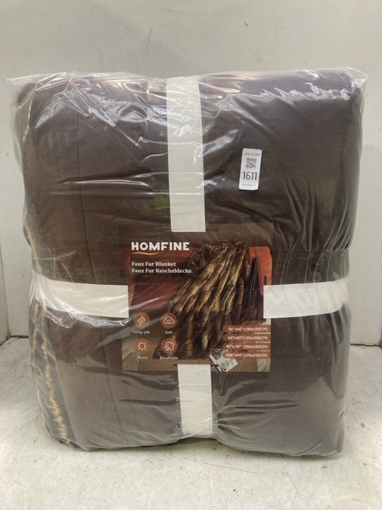 Lot 1611  
            Marchington SR15 - Parcel Delivery Only 

                
HOMFINE FAUX FUR BLANKET IN BROWN - SIZE 270 X 230CM: LOCATION - A5T