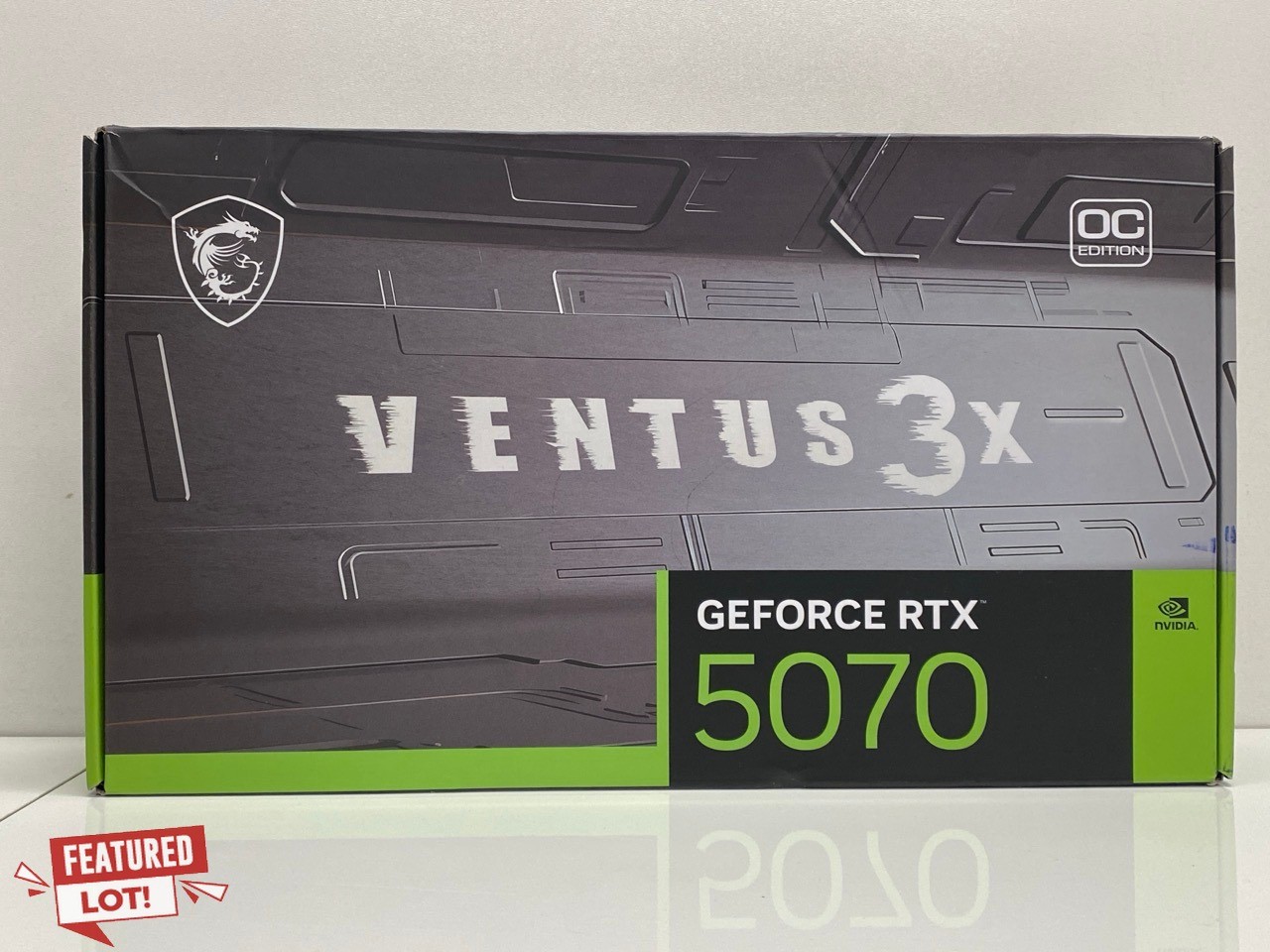 Lot 1003  
            Nationwide - Parcel Delivery Only 

                
MSI GEFORCE RTX 5070 12G VENTUS 3X OC GRAPHICS CARD COMPUTER GPU (ORIGINAL RRP - ...