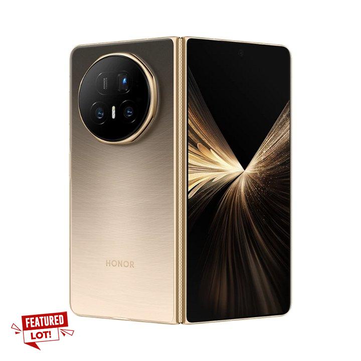 Lot 13  
            Nationwide - Parcel Delivery Only 

                
HONOR MAGIC V5 FOLDABLE 512GB SMARTPHONE IN DAWN GOLD: MODEL NO MBH-N49 (WITH BOX...