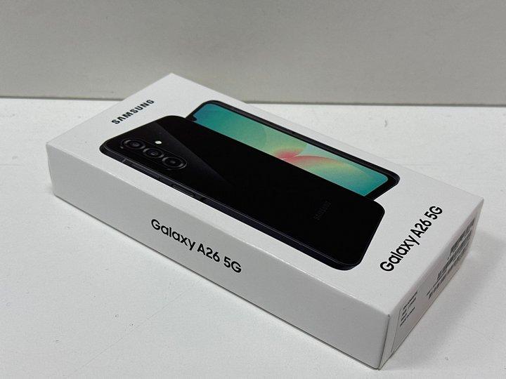 Lot 17  
            Nationwide - Parcel Delivery Only 

                
SAMSUNG GALAXY A26 5G 256 GB SMARTPHONE (ORIGINAL RRP - £299) IN BLACK: MODEL NO ...
