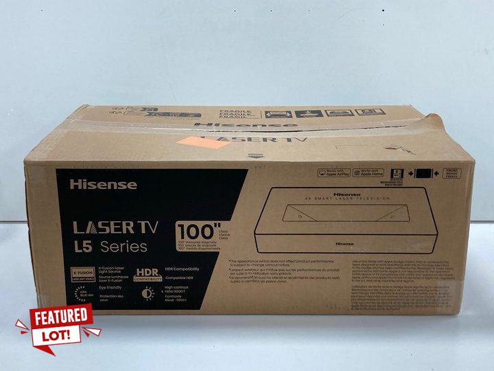 Lot 55  
            Nationwide - Parcel Delivery Only 

                
HISENSE 100 '' 100L5H | SMART LASER TV 4K PROJECTOR. (WITH THE BOX, REMOTE AND PO...