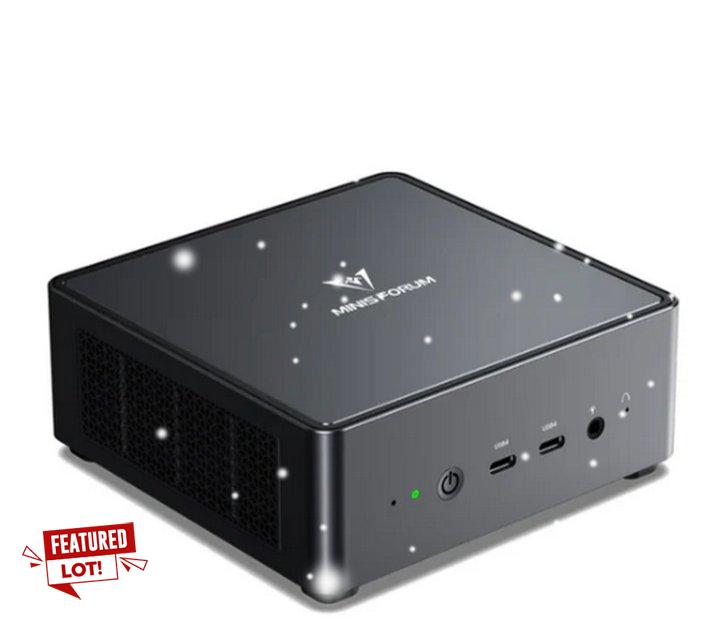 Lot 56  
            Nationwide - Parcel Delivery Only 

                
MINIS FORUM UM790 PRO | VENUS SERIES 1 TB PC (ORIGINAL RRP - £839) IN BLACK. (WIT...