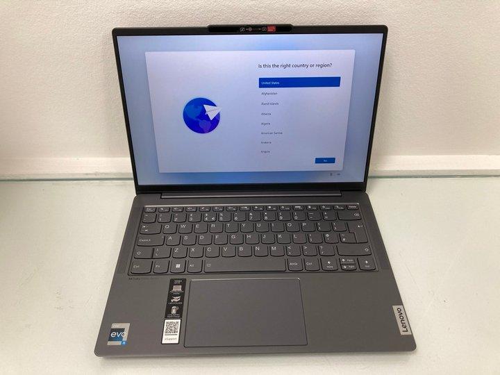 Lot 59  
            Nationwide - Parcel Delivery Only 

                
LENOVO YOGA SLIM 6 14IRH8 512GB LAPTOP IN STORM GREY. (WITH BOX & POWER LEAD, CAS...