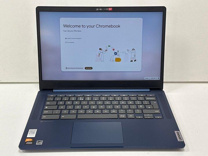 Lot 74  
            Nationwide - Parcel Delivery Only 

                
LENOVO IP SLIM 3 CHROME 128 GB LAPTOP IN ABYSS BLUE: MODEL NO 14M868 (WITH BOX & ...