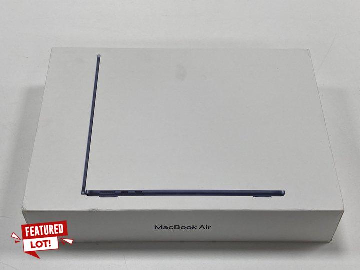 Lot 7  
            Nationwide - Parcel Delivery Only 

                
APPLE MACBOOK AIR (2025) 256GB LAPTOP (ORIGINAL RRP - £999) IN MIDNIGHT: MODEL NO...