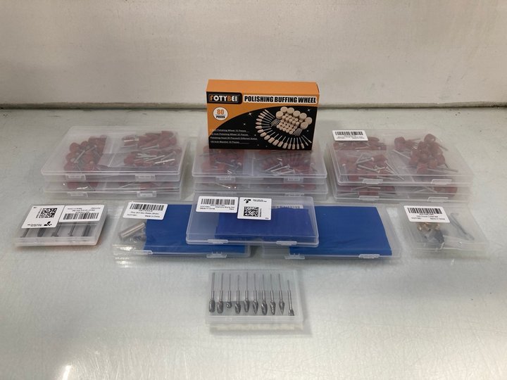 Lot 1027  
            Marchington SR14 - Parcel Delivery Only 

                
QTY OF ASSORTED DETAILING TOOLS TO INCLUDE FOTYBEI POLISHING BUFFING WHEEL SET: L...