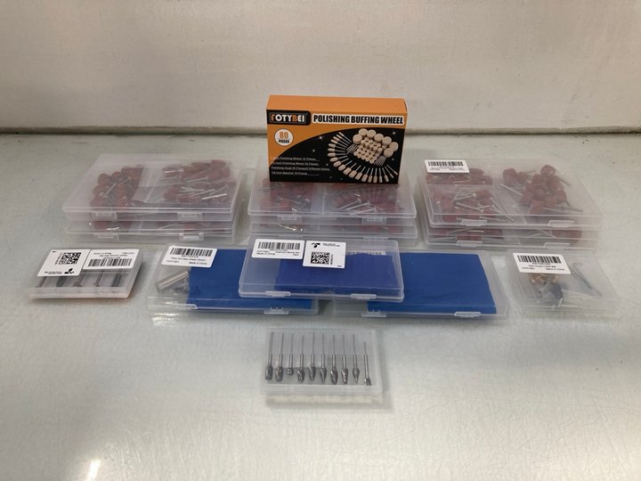 Lot 1028  
            Marchington SR14 - Parcel Delivery Only 

                
QTY OF ASSORTED DETAILING TOOLS TO INCLUDE FOTYBEI POLISHING BUFFING WHEEL SET: L...