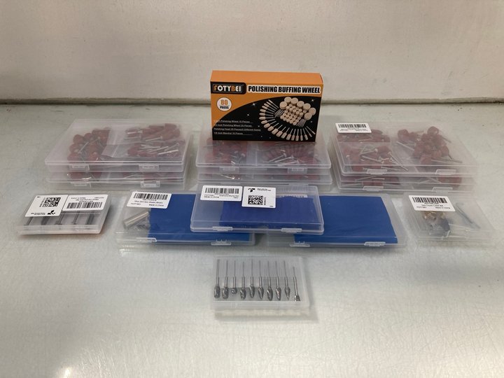 Lot 1030  
            Marchington SR14 - Parcel Delivery Only 

                
QTY OF ASSORTED DETAILING TOOLS TO INCLUDE FOTYBEI POLISHING BUFFING WHEEL SET: L...