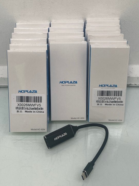 Lot 1148  
            Marchington SR14 - Parcel Delivery Only 

                
QTY OF HOPLAZA USB-C TO HDMI ADAPTERS - MODEL HC-02N: LOCATION - C17