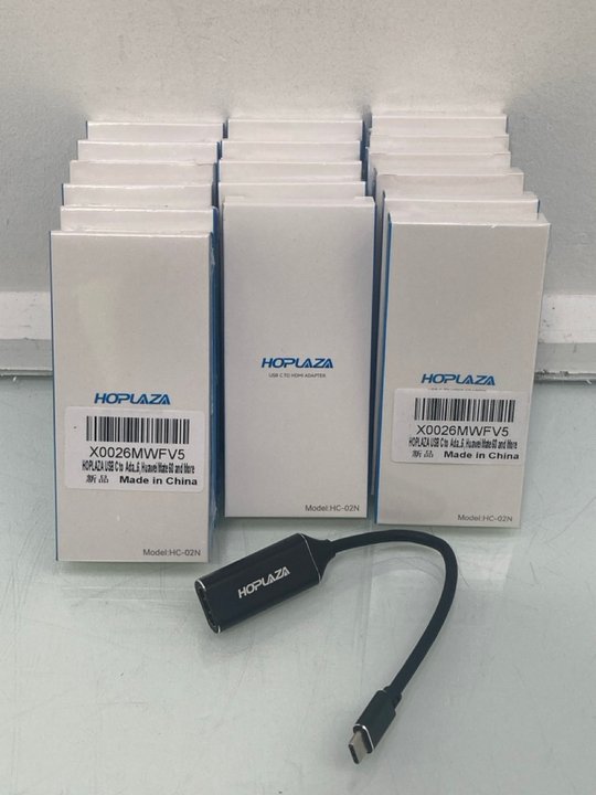 Lot 1150  
            Marchington SR14 - Parcel Delivery Only 

                
QTY OF HOPLAZA USB-C TO HDMI ADAPTERS - MODEL HC-02N: LOCATION - C17