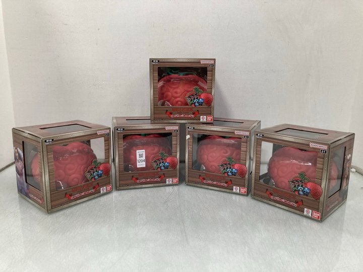 Lot 1204  
            Marchington SR14 - Parcel Delivery Only 

                
5 X BANDAI NAMCO ONE PIECE DEVIL FRUITS COLLECTION VOL.3 CARD GAMES - COMBINED OR...