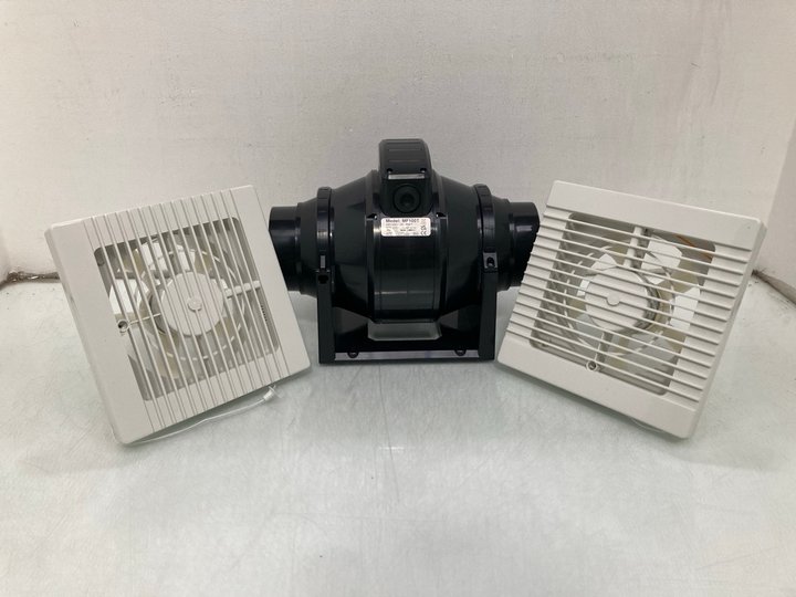Lot 1228  
            Marchington SR14 - Parcel Delivery Only 

                
MANROSE MIXED FLOW IN-DUCT FAN - TYPE: MF100T TO INCLUDE 2 X INTER VENT 150MM PUL...