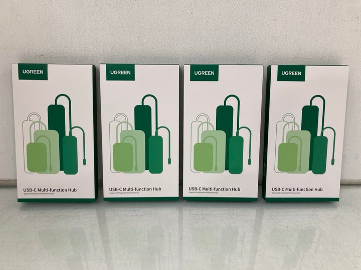 Lot 1255  
            Marchington SR14 - Parcel Delivery Only 

                
4 X UGREEN USB-C MULTI-FUNCTION HUB ADAPTERS - COMBINED ORIGINAL RRP £104: LOCATI...