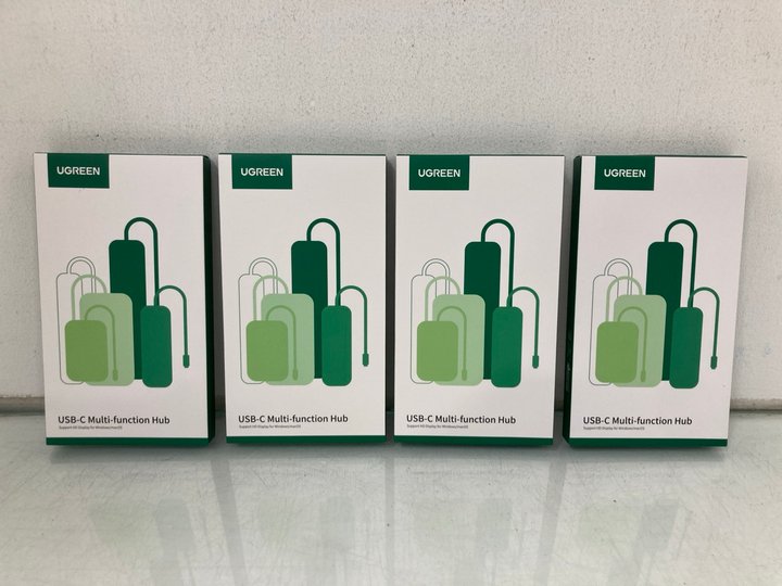 Lot 1261  
            Marchington SR14 - Parcel Delivery Only 

                
4 X UGREEN USB-C MULTI-FUNCTION HUB ADAPTERS - COMBINED ORIGINAL RRP £104: LOCATI...