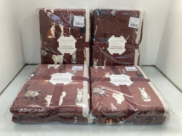 Lot 1274  
            Marchington SR14 - Parcel Delivery Only 

                
4 X DEYONGS ULTRA PLUSH PRINTED THROWS IN BRICK - SIZE: 140 X 180CM: LOCATION - D18