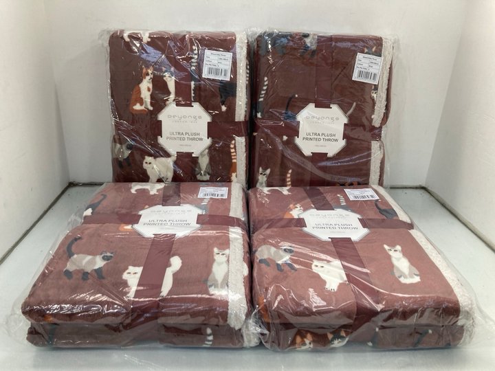 Lot 1275  
            Marchington SR14 - Parcel Delivery Only 

                
4 X DEYONGS ULTRA PLUSH PRINTED THROWS IN BRICK - SIZE: 140 X 180CM: LOCATION - D18