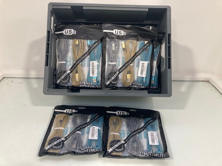 Lot 1367  
            Marchington SR14 - Parcel Delivery Only 

                
QTY OF STRONG & DURABLE LIGHTNING CHARGER CABLES: LOCATION - D14