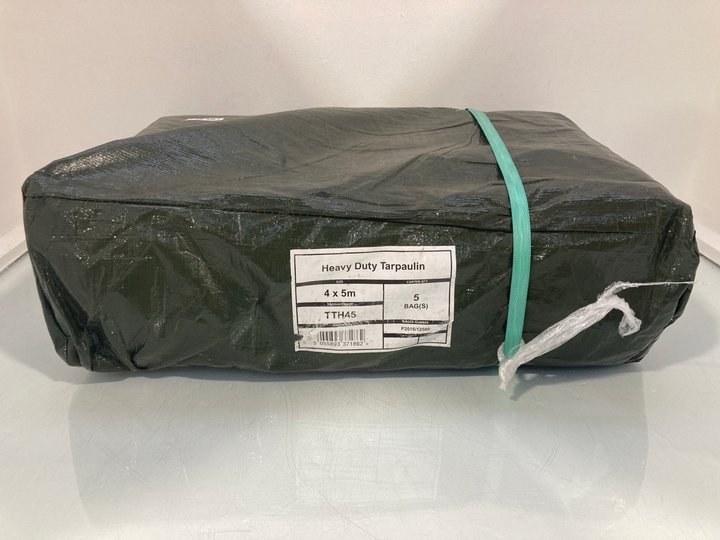 Lot 1372  
            Marchington SR14 - Parcel Delivery Only 

                
5 X HEAVY DUTY TARPAULIN - 4 X 5M: LOCATION - D14