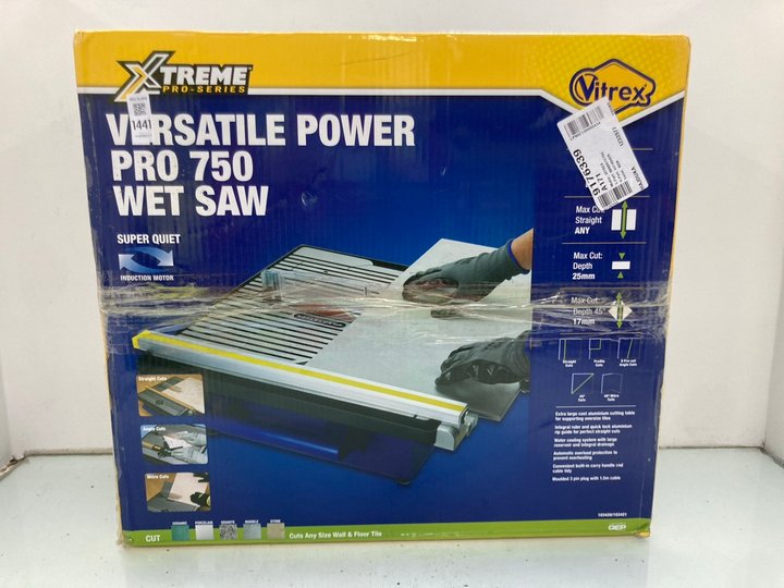 Lot 1441  
            Marchington SR14 - Parcel Delivery Only 

                
XTREME PRO-SERIES VERSATILE POWER PRO 750 WET SAW - MODEL: VIT103420 - ORIGINAL R...