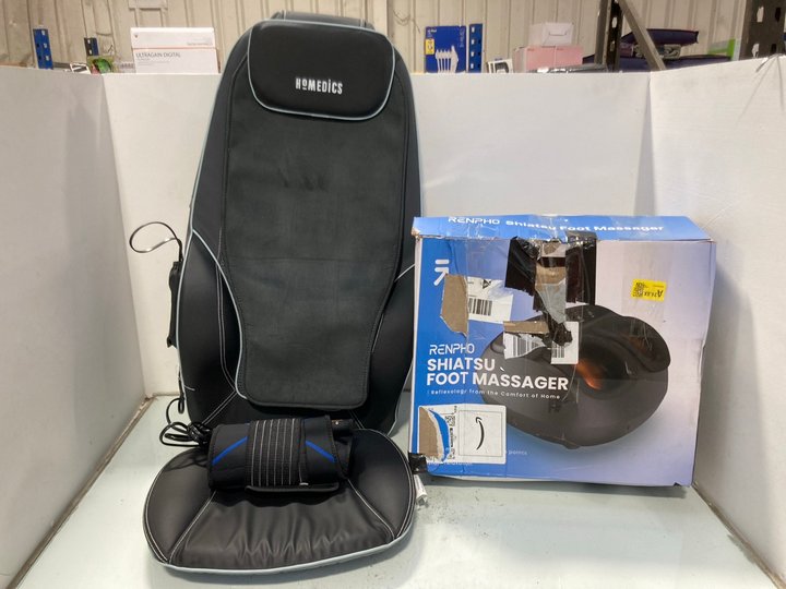 Lot 1454  
            Marchington SR14 - Parcel Delivery Only 

                
3 X ASSORTED MASSAGERS TO INCLUDE HOMEDICS SHIATSU MAX 2.0 - ORIGINAL RRP £299.99...