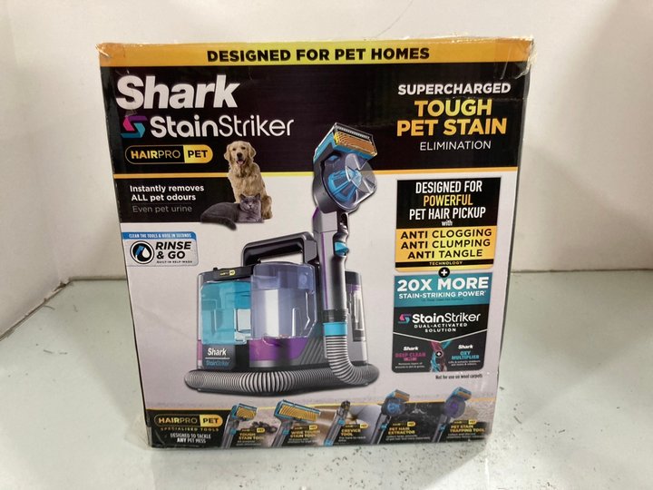 Lot 1470  
            Marchington SR14 - Parcel Delivery Only 

                
SHARK STAIN STRIKER HAIR PRO PET - MODEL: PX250UKT - ORIGINAL RRP £189.99: LOCATI...