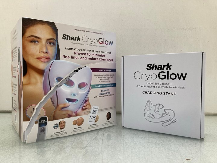 Lot 1475  
            Marchington SR14 - Parcel Delivery Only 

                
SHARK CRYO GLOW TO INCLUDE SHARK CRYO GLOW CHARGING STAND - COMBINED ORIGINAL RRP...