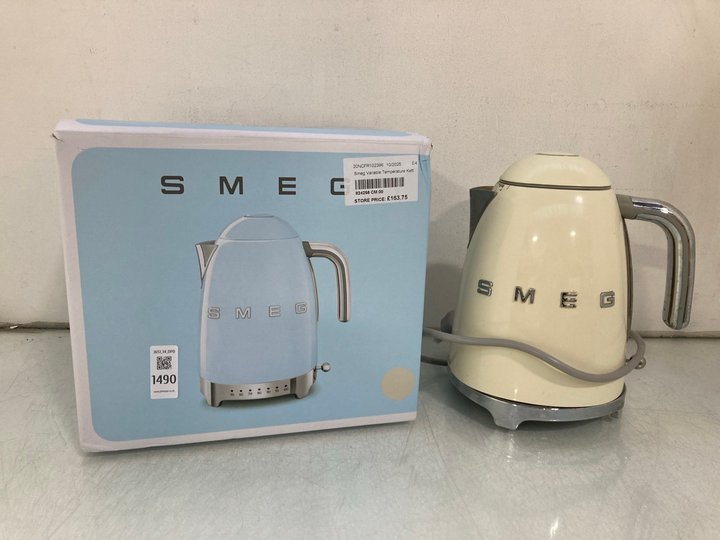 Lot 1490  
            Marchington SR14 - Parcel Delivery Only 

                
SMEG VINTAGE VARIABLE TEMPERATURE KETTLE IN BABY BLUE - ORIGINAL RRP £179.95: LOC...