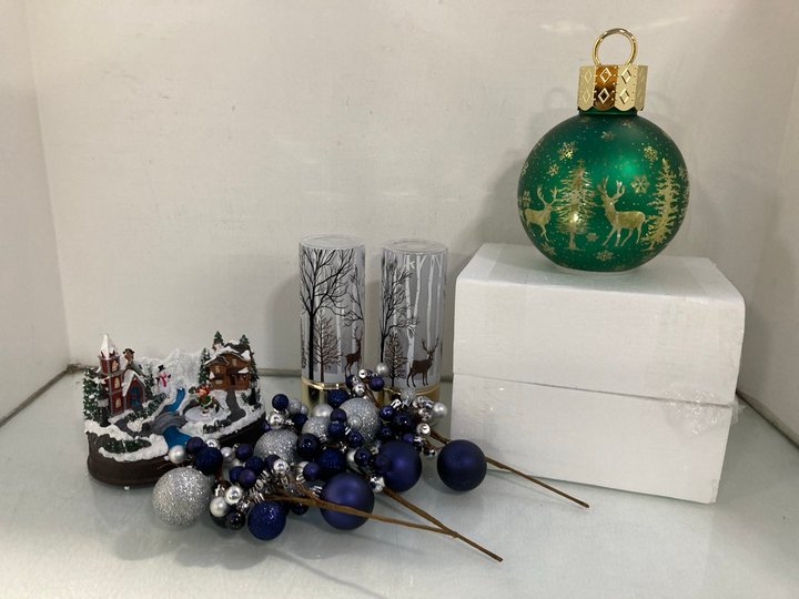 Lot 1492  
            Marchington SR14 - Parcel Delivery Only 

                
QTY OF ASSORTED CHRISTMAS DECORATIONS TO INCLUDE CHRISTMAS ICE SKATING SCENE ORNA...