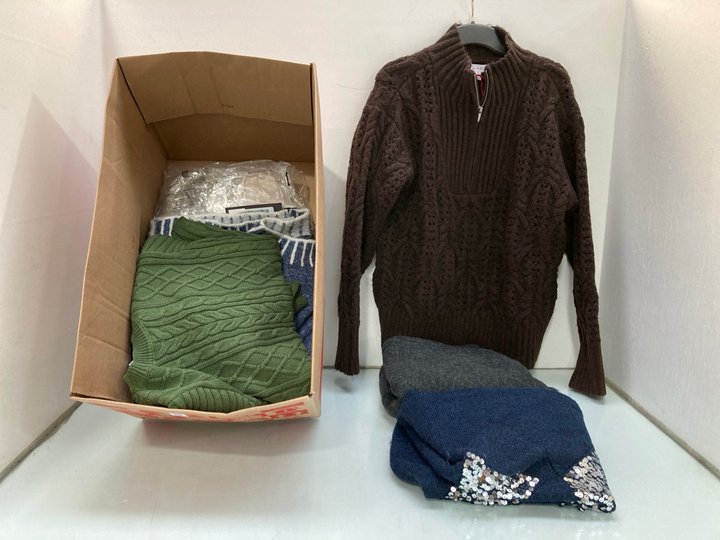 Lot 1551  
            Marchington SR14 - Parcel Delivery Only 

                
QTY OF ASSORTED WOMEN'S CLOTHING IN ASSORTED SIZES TO INCLUDE BEN DE LISI 1/4 ZIP...