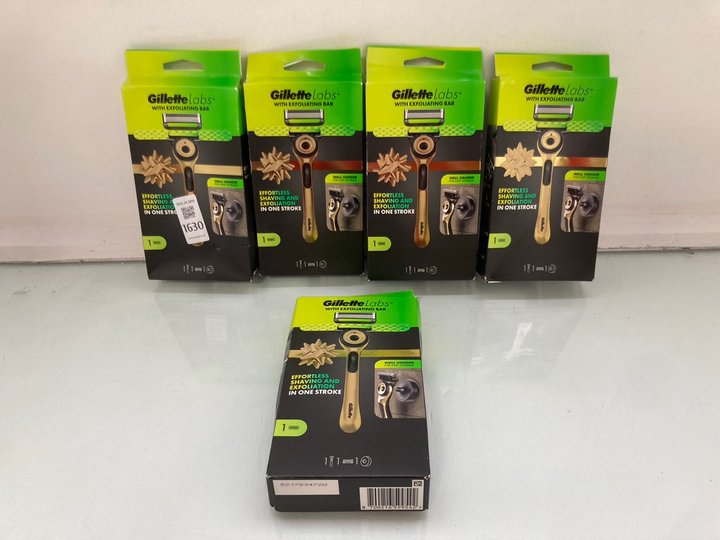 Lot 1630  
            Marchington SR14 - Parcel Delivery Only 

                
7 X GILLETTE LABS RAZORS WITH EXFOLIATING BARS IN GOLD (18+ ID REQUIRED): LOCATIO...